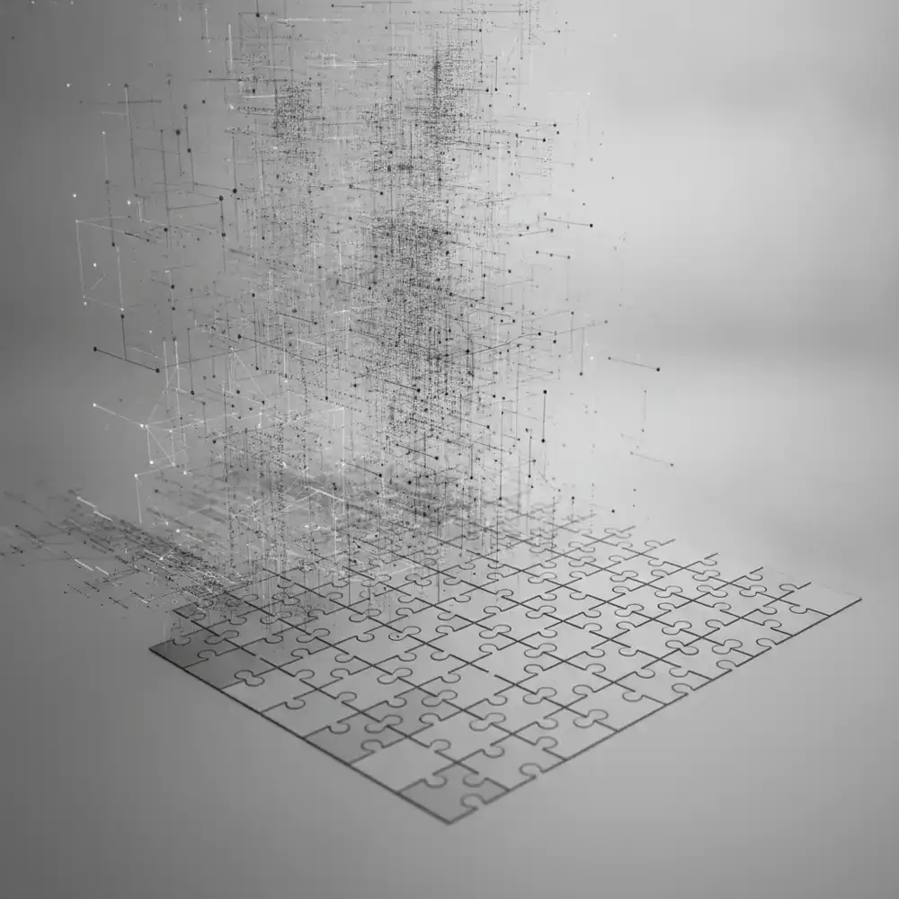 Abstract representation of a code matrix generating a puzzle grid
