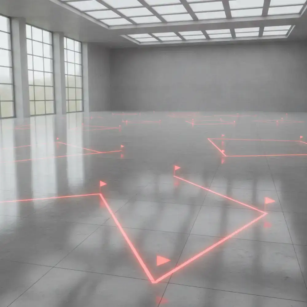 Final visual showing polished tiles, red flag icons, and danger zones